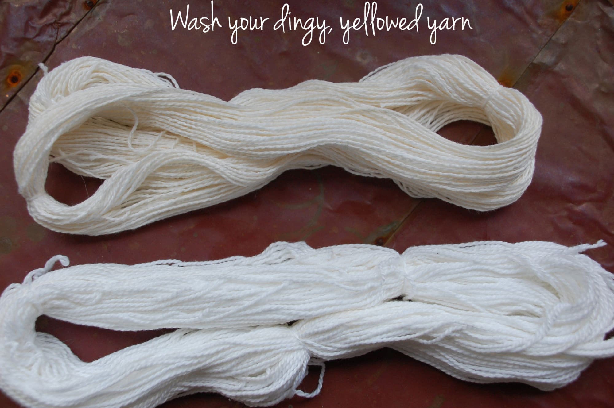 Wash your dingy, yellowed yarn