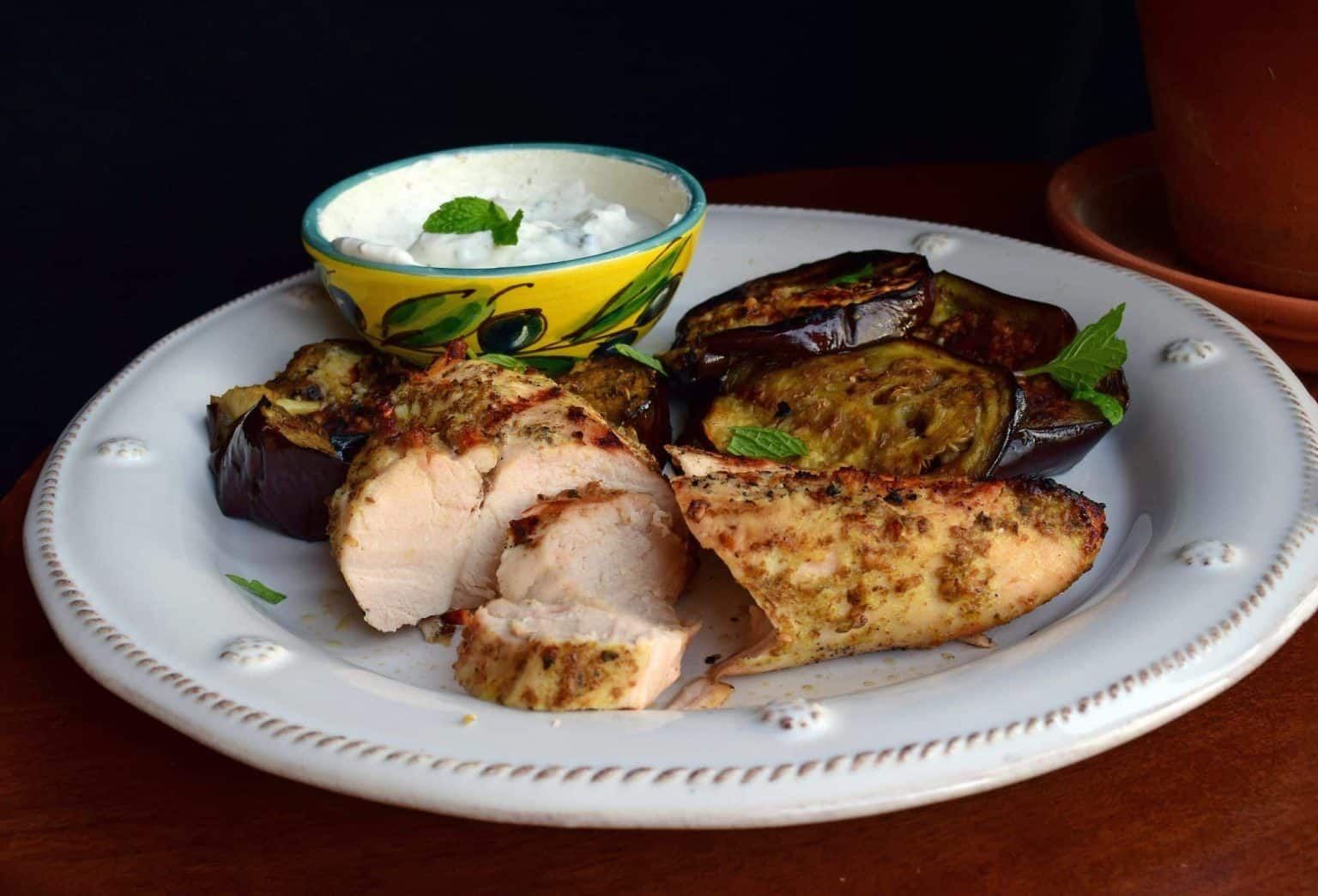 Grilled Za'atar Chicken and Cumin Eggplant · Nourish and Nestle