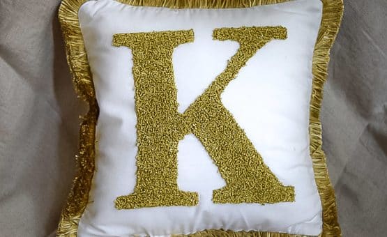 EMBROIDERED MONOGRAM PILLOW