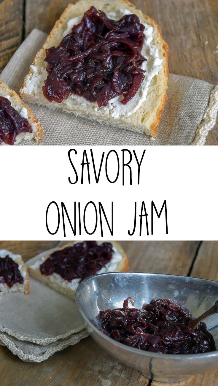 image of savory onion jam on bread