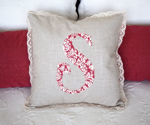Appliqued Monogram Pillow & Finished Guest Room