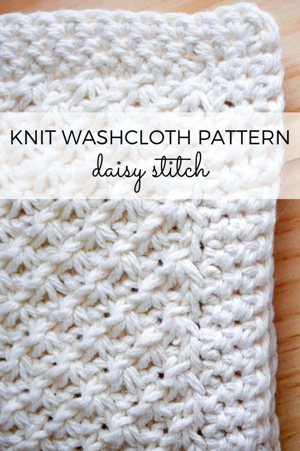 Daisy Stitch Knit Washcloth Pattern · Nourish and Nestle