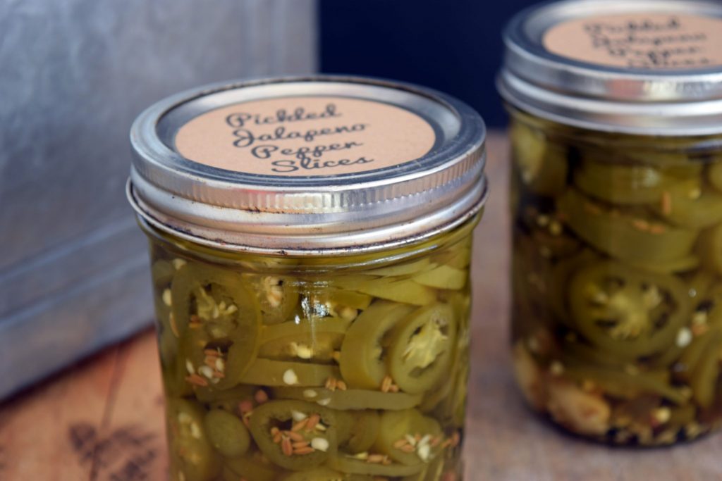 Canning Jalapeno Peppers: jars of canned pickled jalapeno rings