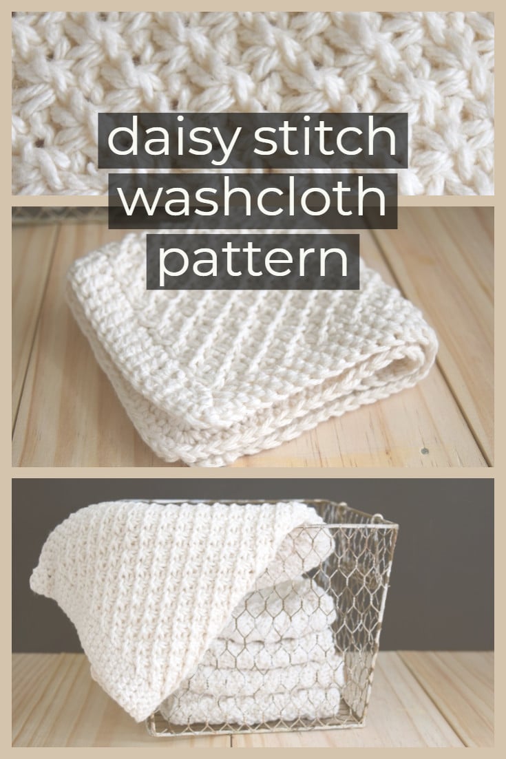 pin for free daisy stitch dishcloth pattern