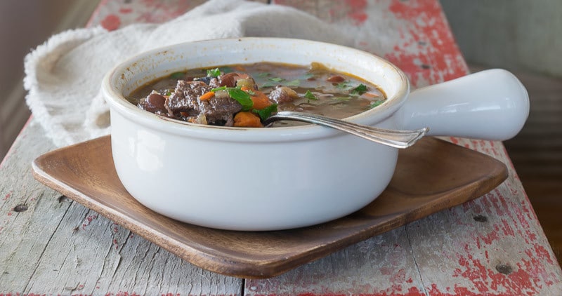 Beef Barley Soup In The Slow Cooker · Nourish And Nestle