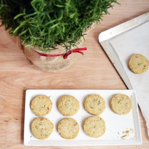 Brown Butter Rosemary Shortbread Cookies