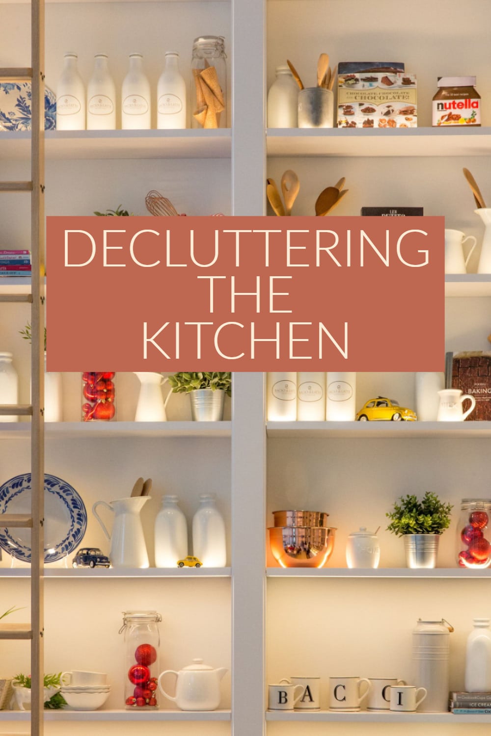 organized kitchen shelves