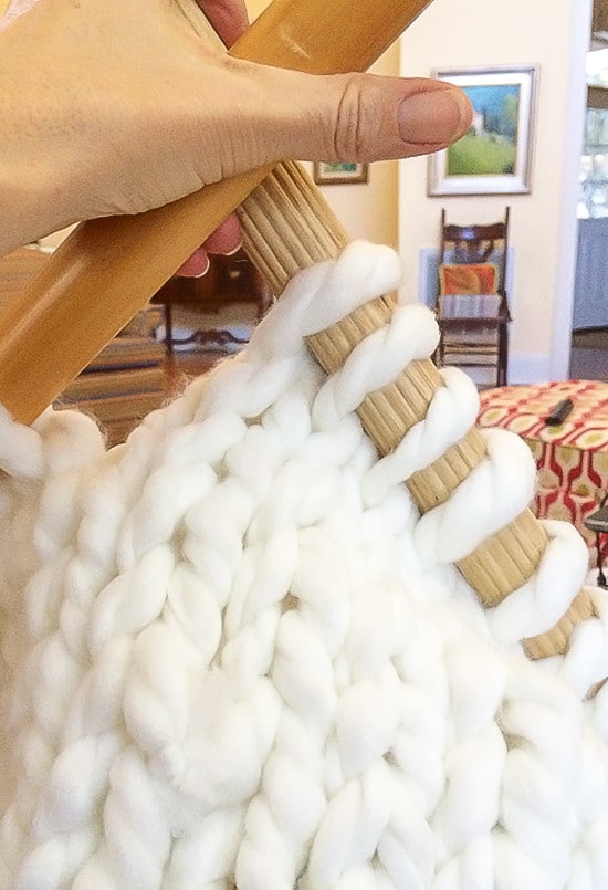 chunky knit blanket.
