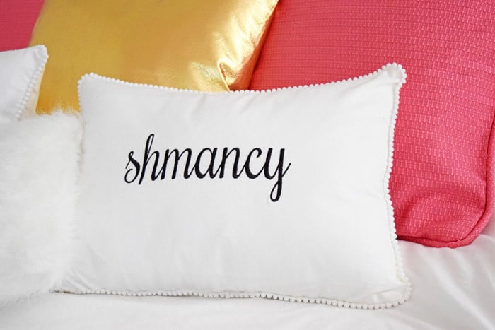 Get out your sewing machine and update your home decor with a passel of pretty, fancy shmancy DIY pillows. Perfect for a girl's bedroom.