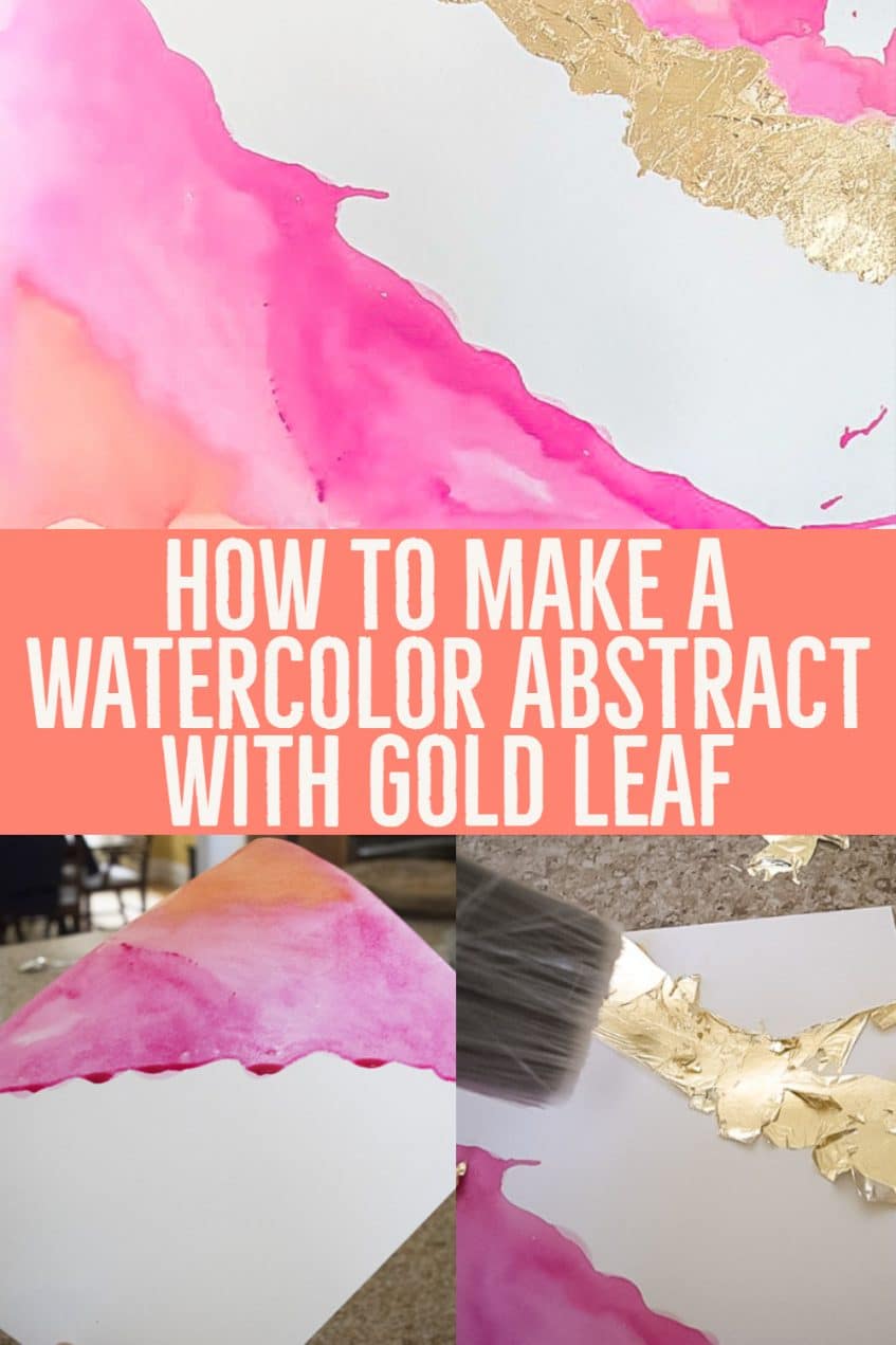 DIY Watercolor Painting with Gold Leaf • Nourish and Nestle