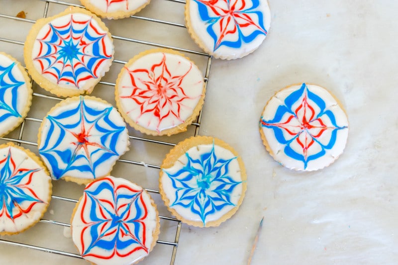 Easy recipes and instructions to make and decorate sugar cookies to celebrate the 4th of July. Could easily be altered to use your favorite colors.