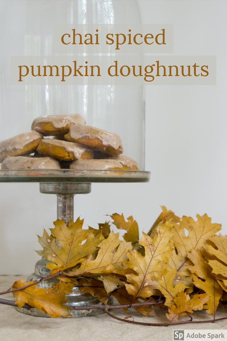 Baked Pumpkin Donut Recipe: Pinterest pin for chai spiced pumpkin doughnuts 