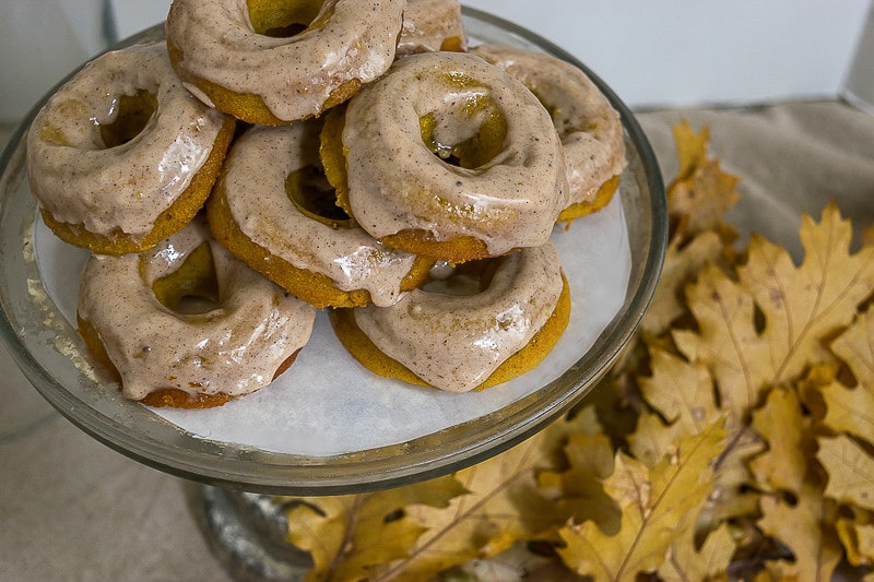 doughnuts on stand.