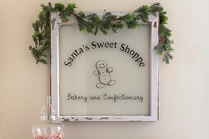 DIY Painted Window: Santa's Sweet Shoppe Bakery · Nourish and Nestle