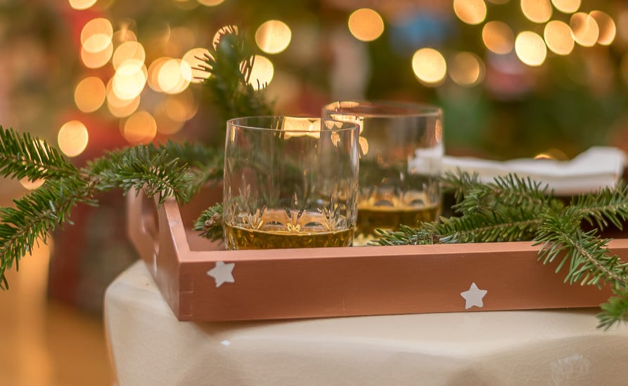DIY ‘Copper’ Painted Tray and Painted Votives