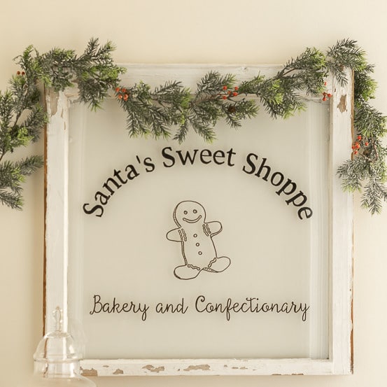 DIY Painted Window: Santa’s Sweet Shoppe Bakery