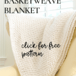 diagonal basketweave blanket on chair