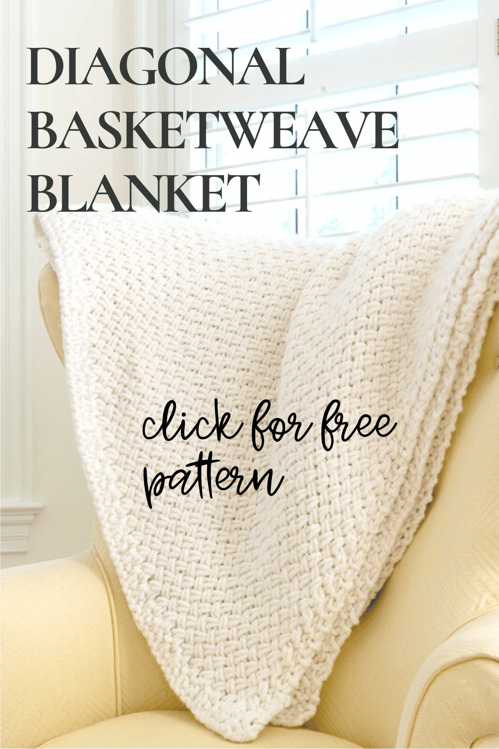 Blanket Knitting Pattern Diagonal Basket Weave · Nourish and Nestle