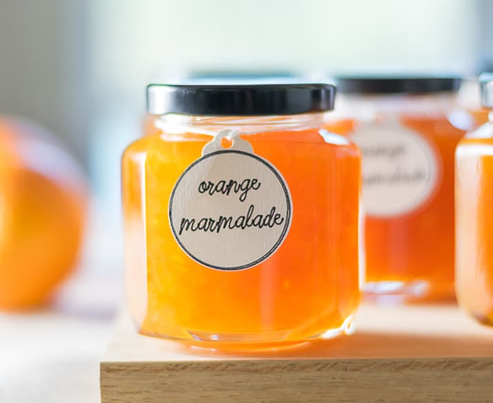 A jar of orange marmalade.