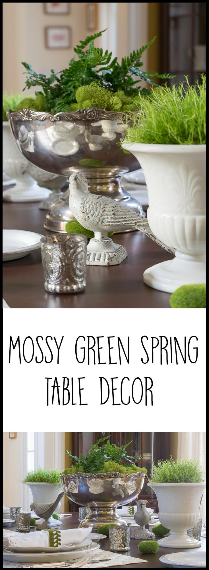 I'm loving all things greenery and mossy in my home decor. Great ideas for using these colors and textures for my spring table decor.
