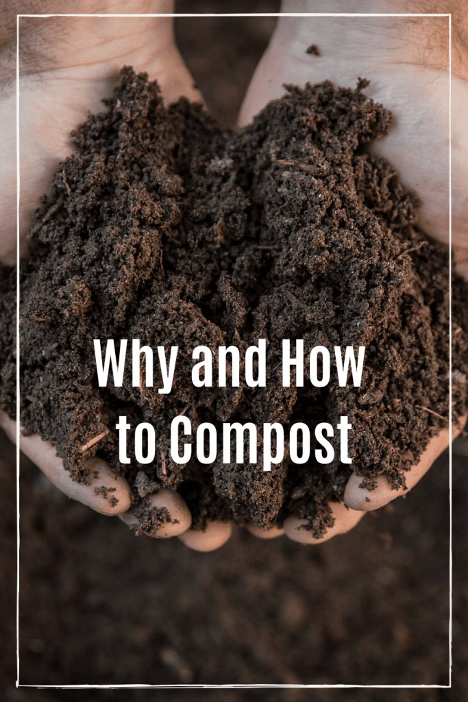 handful of dirt on pin for how to compost