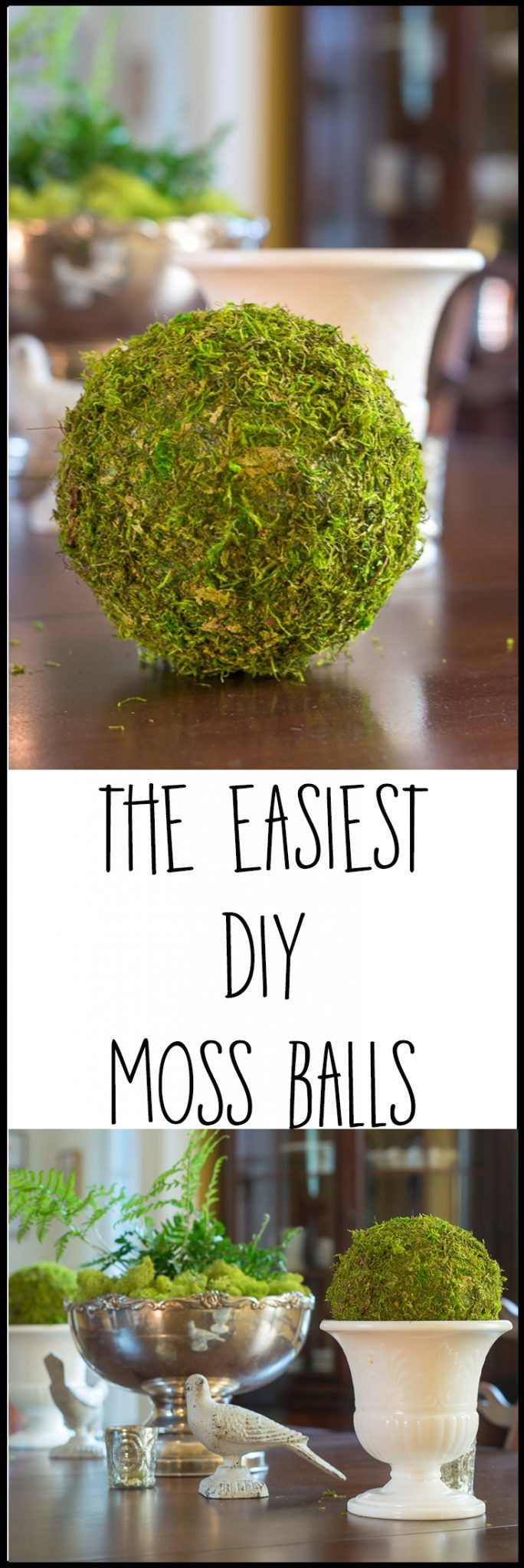 DIY Moss Balls: DIY Spring craft ideas - How to make a decorative moss balls for spring decor