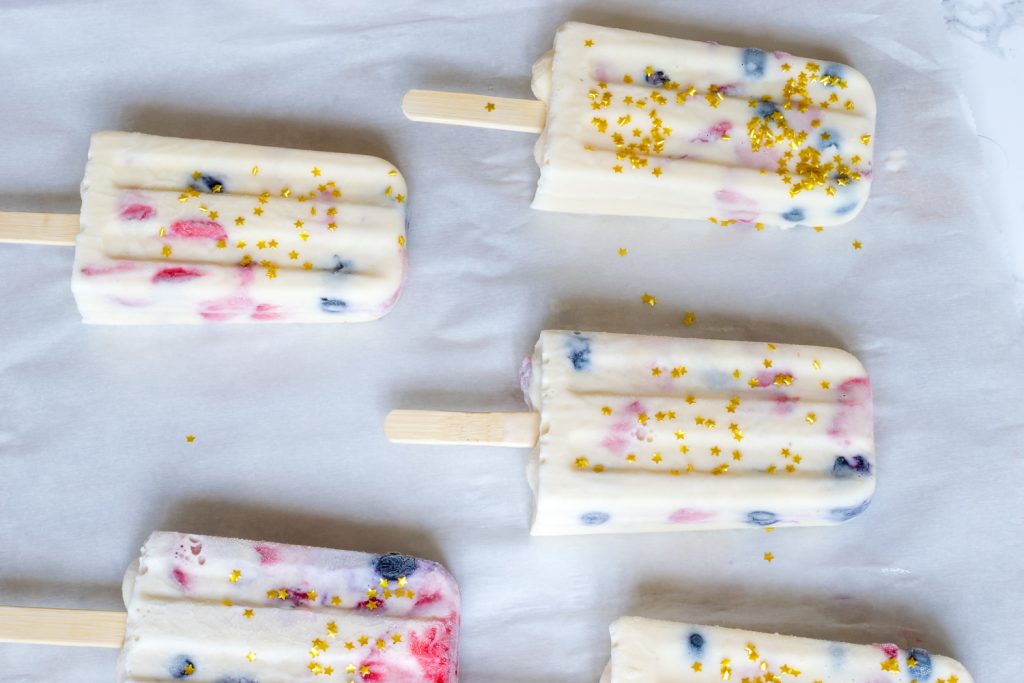 Red white and blue popsicles.