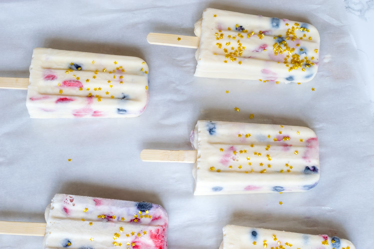 Red White and Blue Ice Cream Popsicles