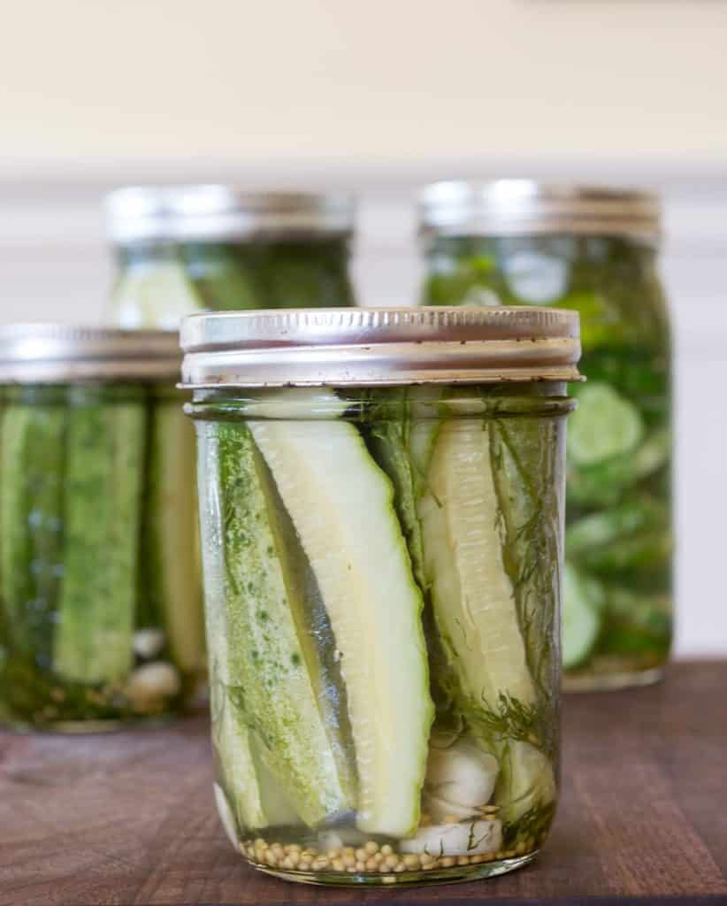 Jars of dill Pickles