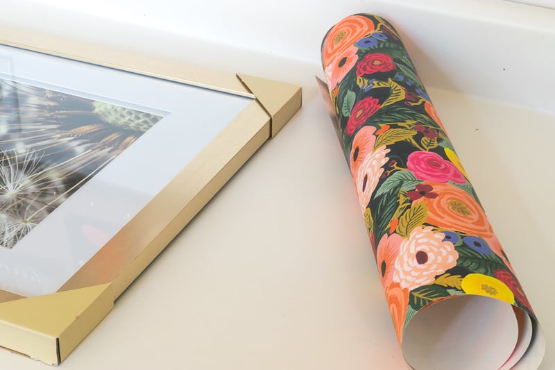 A frame and some beautiful wrapping paper = an easy diy art project 