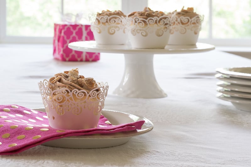 These Angle Food Cupcakes with Kahlua Frosting and Candied Almonds...my perfect birthday treat.