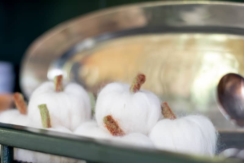 needle felted pumpkins