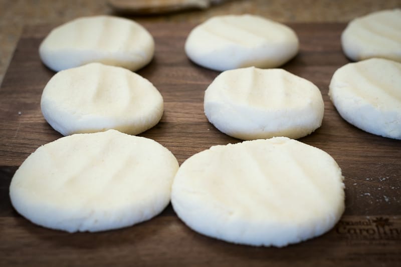 Easy Arepas Recipe: Formed arepas made from masarepa - a special pre-cooked corn flour