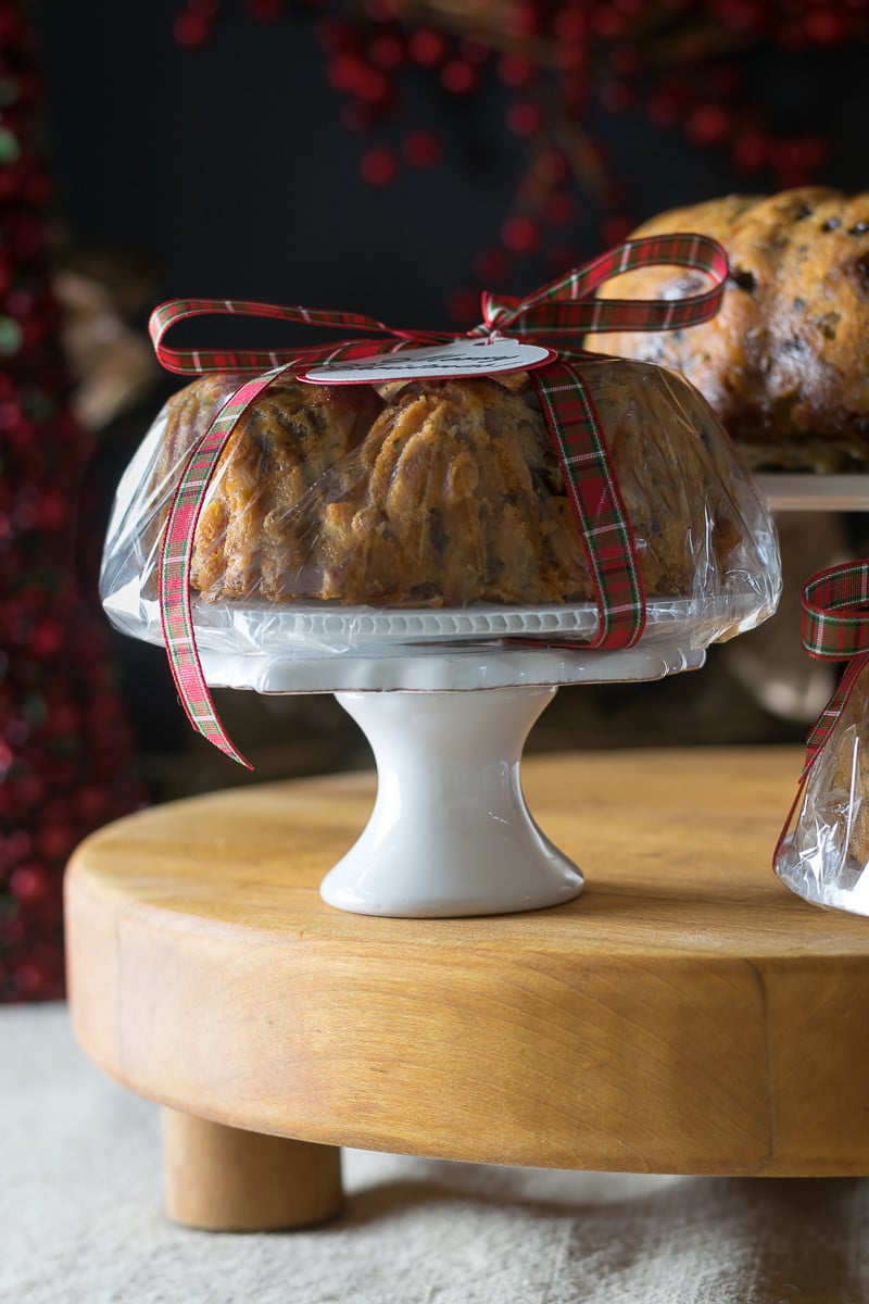 Wrap up your gift-sized White Fruitcake with a ribbon...you will be the most popular gift giver around!