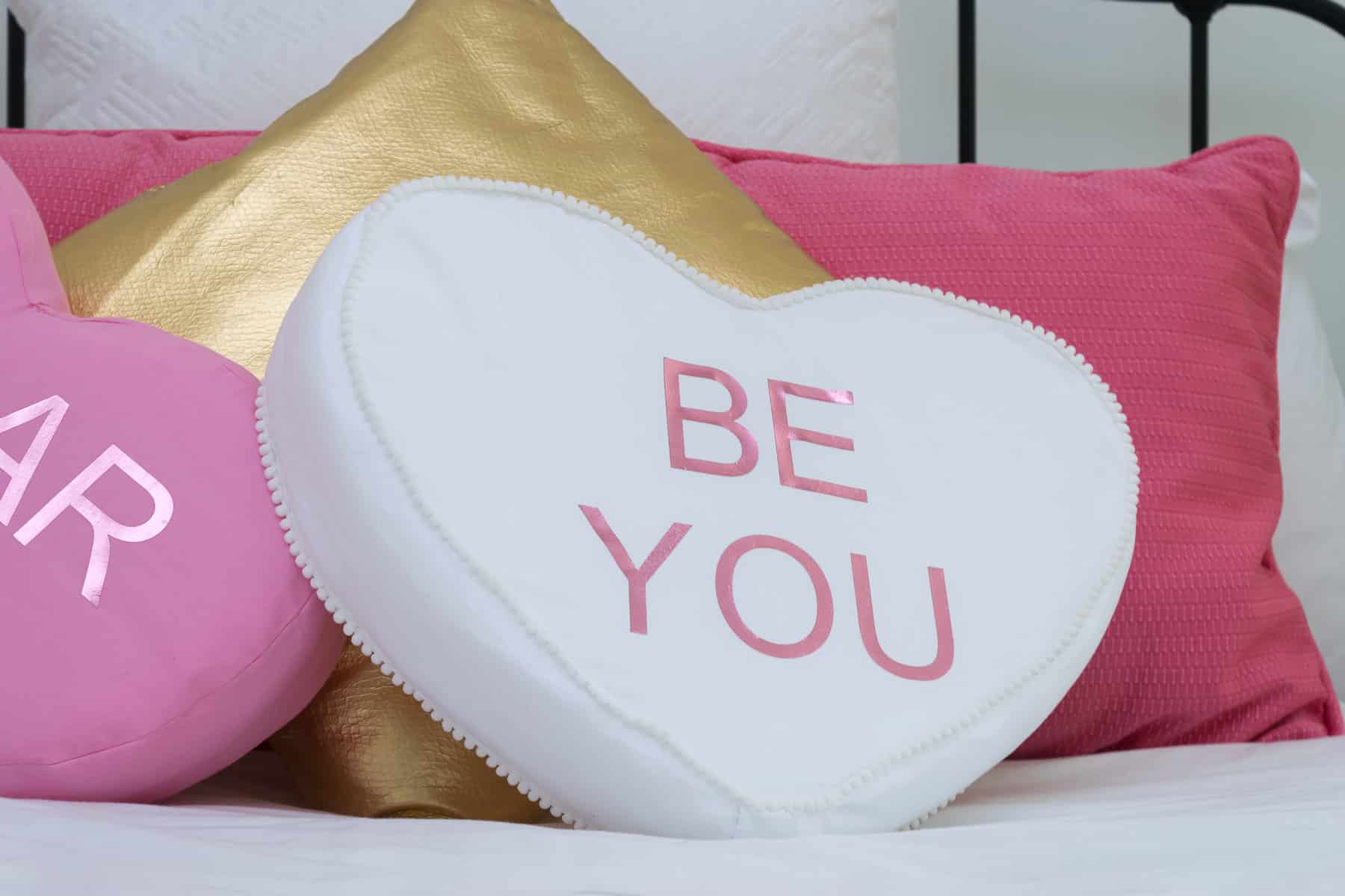 DIY Conversation Heart Pillows