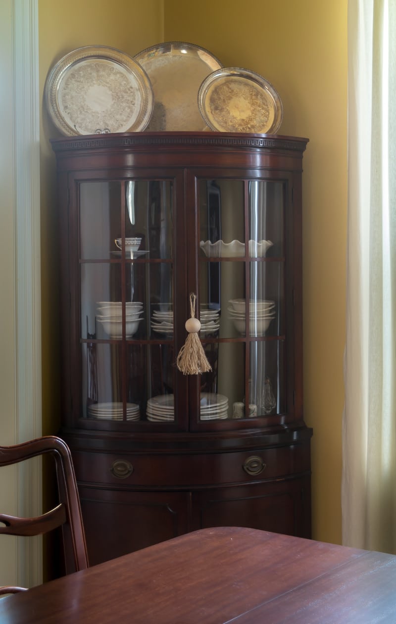 China Cabinet with wood bead tassel