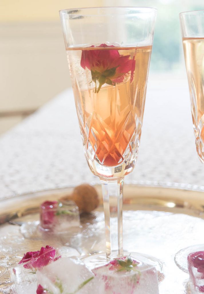 Rose Prosecco Cocktails from the Garden · Nourish and Nestle