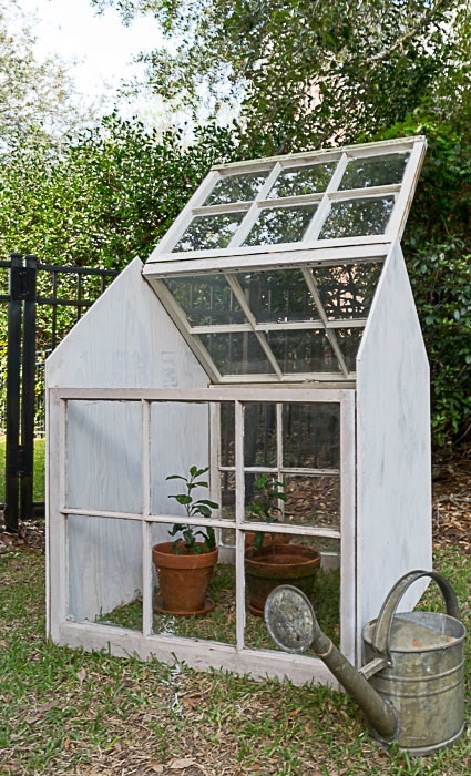 DIY Cold Frame: Open, hinged top of cold frame