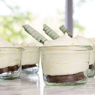 These Mini White Chocolate Mint Mousse are the perfect and refreshing after dinner treat.