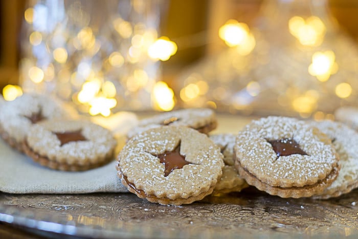Spiced Linzer Cookie Recipe & Pear Caramel Filling