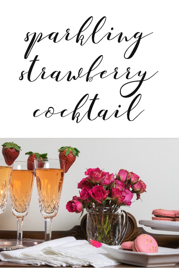 pin for sparkling strawberry cocktail