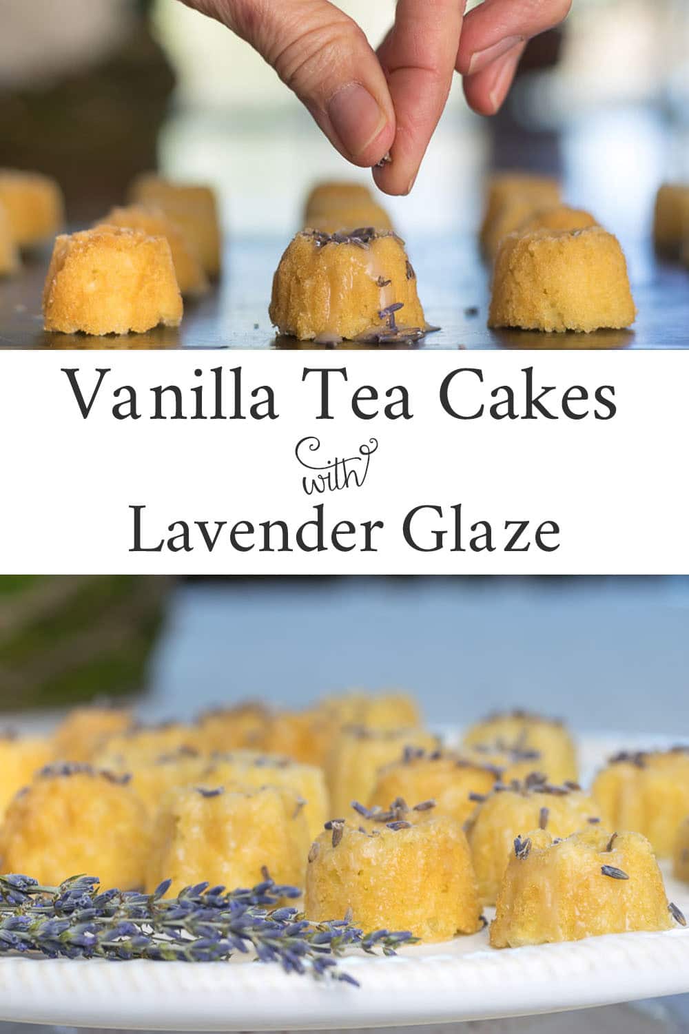 Sprinkling lavender buds over tea cakes