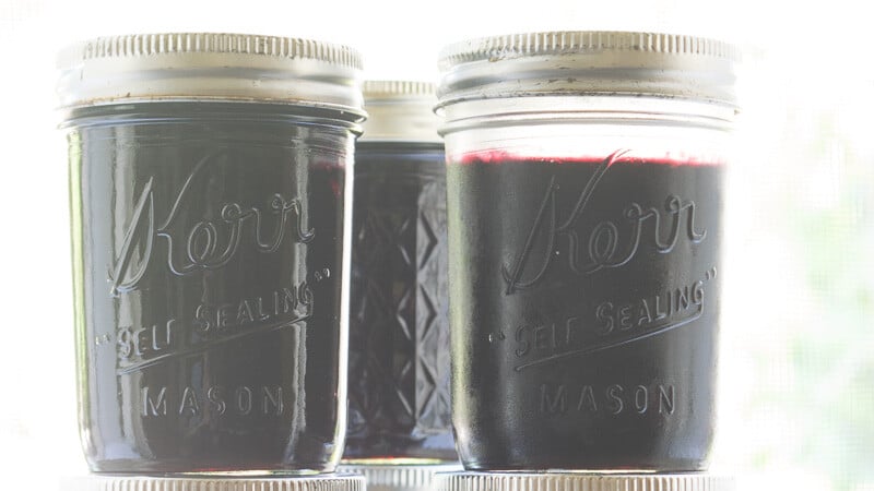 jars of blueberry jam