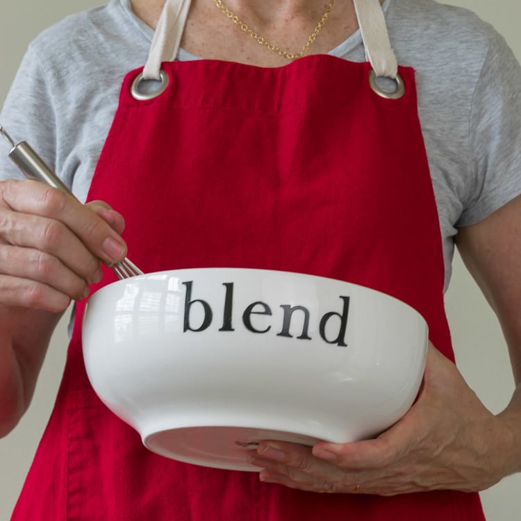 Painting Mixing Bowl with the word 'blend' on it