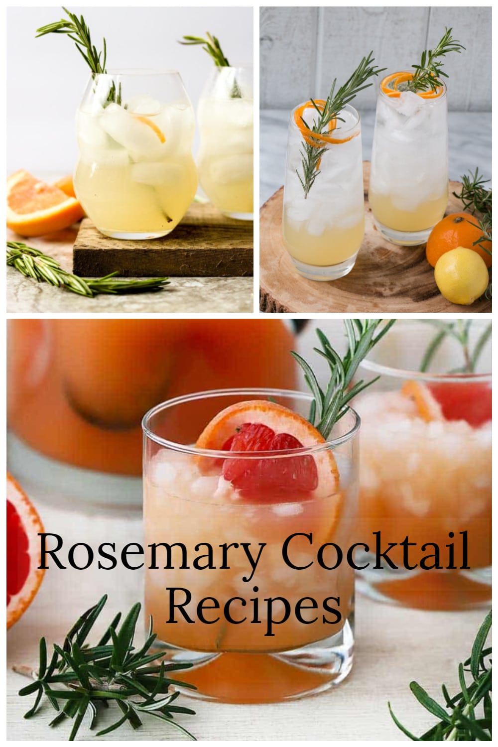 pin showing rosemary cocktail recipes