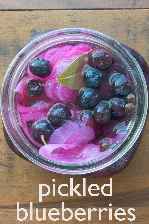 pickled blueberries recipe from overhead