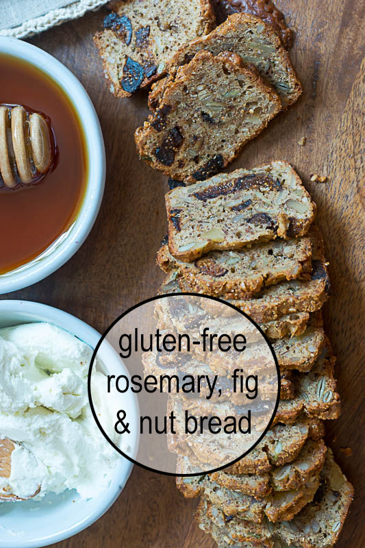 Gluten-Free Rosemary, Fig & Nut Bread from overhead
