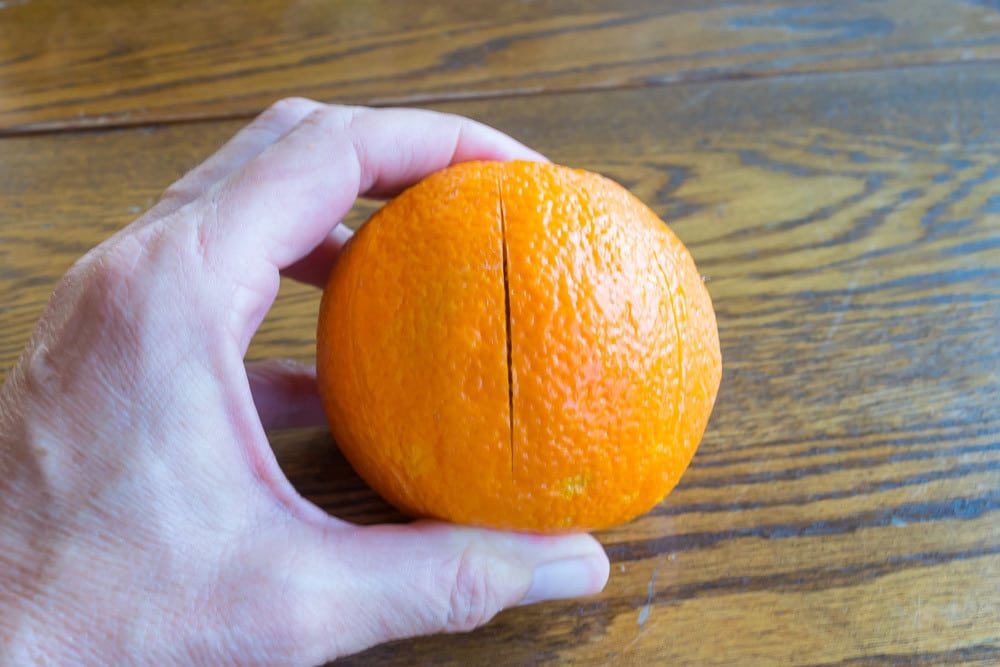 Slice orange prior to dehydrating