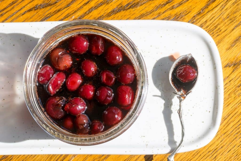 Pickled Cranberries from overhead.