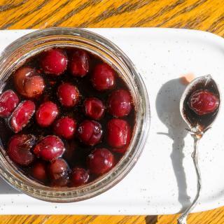 Pickled Cranberries from overhead.